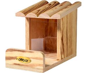 dobar® 22239FSCe Mangeoire pour écureuil - Mangeoire en Bois Massif - avec Rabat de Protection - Mangeoire pour Nourrir Les écureuils - 24 x 15 x 17 cm - Flammé
