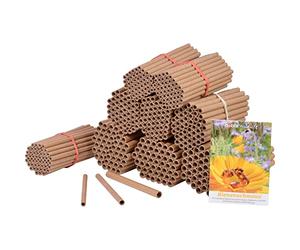 dobar 22890e Lot de 450 Tubes en Carton - Remplissage pour hôtel d'abeilles en Papier recyclé 100% recyclé - Aide à la Nidification des Abeilles Sauvages - Fabriqué en Allemagne - avec mélange de