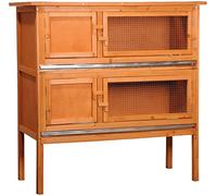 dobar 23025 Grand clapier pour Lapin à Deux étages en Bois XL, Naturel