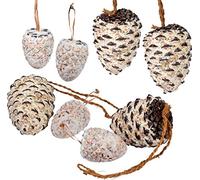 dobar 24104e Mélange de Nourriture pour Oiseaux, mélange de Graisses à Suspendre, Quatre cônes géants et Petits cônes de mésange (Environ 120 g), Blanc…