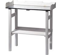 dobar 29060e Table de Plantation de Bois Blanc Moderne imprégné de pin Solide, Zone de Stockage de Zinc, 78 x 38 x 84 cm