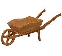 dobar 29095e brouette décorative de plantation massive XXL fabriquée à partir du bois de coloration brun foncé imprégnée de pin, de 130 x 40 x 40 cm