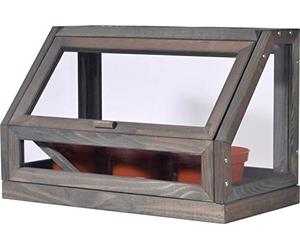 dobar 29168FSCe Mini Serre pour Plantes d'Herbes et Plantes Intérieures Anthracite 38 x 20 x 24,5 cm