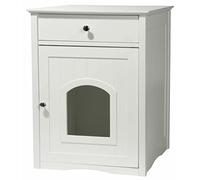 Dobar 35273 Mohrle Meuble de rangement pour chat avec tiroir Blanc 52 x 48 x 63 cm