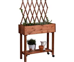dobar 58187e Parterre surélevé Polyvalent avec système de Fixation intégré Marron 79 x 28,5 x 130 cm