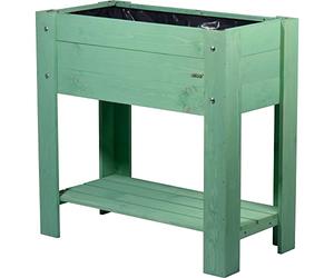 dobar 58292FSCe - Jardinière surélevée élégante Urban avec Plateau de Rangement - Jardinière surélevée avec Film pour Plantes - Jardinière pour Balcon/Jardin/terrasse