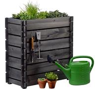 dobar 58442FSCe Plate-Bande surélevée avec système d'emboîtement et Film de Protection pour Plantes 79 x 37 x 79 cm Pin Anthracite