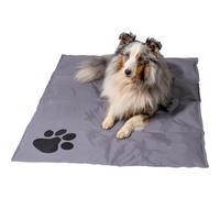 dobar 60422 Grand Tapis rafraîchissant pour Chien Motif Pattes Gris 99,5 x 70 cm