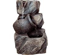 dobar 96400e Fontaine intérieure Design en polyrésine de Style paroi rocheuse, Jeu d’Eau avec Pompe pour l’intérieur, Plastique, Gris, 17.2 x 16.2 x 27 cm
