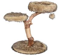 Arbres à Chat Design avec Troncs naturels et balles de Jeu, Meubles pour Chat avec colonnes à gratter en Jute et Peluche Jimmy Marron