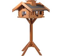 dobar Deko-Shop-Hannusch Mangeoire à Oiseaux XXL en Bois Massif avec Support et mangeoire en Bitume Marron foncé 84 x 78 x 163 cm