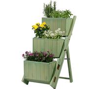 dobar Escalier Pliant pour la Conception individuelle, 3 jardinières séparées avec Film de Protection pour Plantes Vert Menthe 41 x 55 x 85 cm