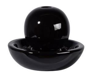 dobar® Fontaine d'intérieur sphérique en céramique avec Pompe pour intérieur - Cascade décorative pour la Relaxation - 24 x 24 x 18,5 cm - Noir