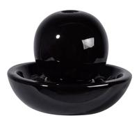 dobar® Fontaine d'intérieur sphérique en céramique avec Pompe pour l'intérieur - Décoration Cascade pour la détente - 24 x 24 x 18,5 cm - Noir