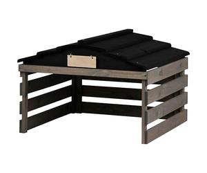 dobar Garage pour Robot Tondeuse en Bois avec Toit Amovible - Abri pour Robot Tondeuse à Gazon avec Panneau Personnalisable - 78,5 x 74 x 52,5 cm - Gris/Noir