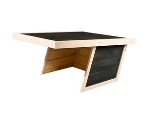 dobar® Garage pour Robot Tondeuse Suburb I Toit Plat en Bois - Abri de Robot à Gazon en Bois Massif avec Bitume - Anthracite/Blanc