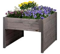 dobar® Grand Garage pour Robot Tondeuse en Bois avec bac à Plantes avec Film - Garage pour Tondeuse à Gazon - 79 x 73 x 56 cm - Anthracite