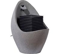dobar Grande Fontaine de Jardin avec Pompe et LED en polyrésine 49.5 x 49.5 x 66.5 cm Grau-Schwarz (Steingrau)