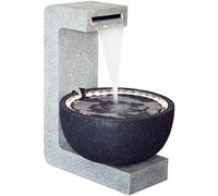 dobar Grande Fontaine de Jardin avec Pompe et LED en polyrésine 52 x 44 x 65 cm Grau-Schwarz (Steingrau)