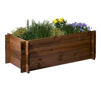 dobar® Grande jardinière surélevée avec système d'emboîtement - Jardinière en Bois Massif - 117 x 58,5 x 38,5 cm - Marron foncé - Pin