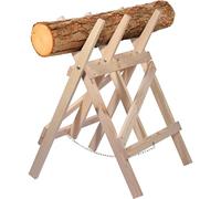 dobar® green label 56080FSCe Chevalet de sciage pliable en bois massif pour bois de cheminée jusqu'à 25 cm de diamètre Pin 64 x 64 x 94 cm