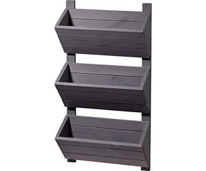 dobar Green Label 58382FSCe - Étagère murale avec 3 jardinières - Escalier à fleurs en bois - Échelle à fleurs pour montage mural - Escalier pour plantes pour jardin, terrasse, balcon - 38 x 17,5 x 79