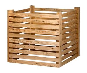 dobar® Green Label Composteur Pratique Semi | Bac à Compost en Bois de mélèze | Composteur de Jardin d'une capacité de 350 litres | 76 x 76 x 73 cm | Naturel