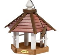 dobar® Green Label Grande mangeoire à Oiseaux à Suspendre aux Fruits d'automne - Mangeoire pour Oiseaux Sauvages - 33,5 x 29 x 34 cm - Marron/Rouge/Blanc