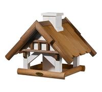 dobar® Green Label Grande mangeoire à Oiseaux en Octobre doré pour Montage sur Pied - Station d'alimentation pour Oiseaux Sauvages - 39 x 39 x 35 cm - Marron/Blanc