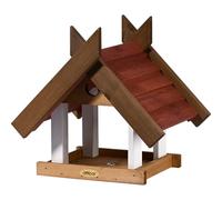 dobar Green Label Grande mangeoire pour Oiseaux Sauvages avec Grand Plateau d'alimentation Motif Fruits d'automne 36 x 28,5 x 33,5 cm Marron/Rouge/Blanc