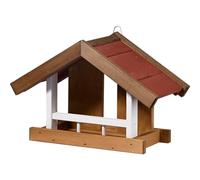 dobar® Green Label Grande mangeoire pour Oiseaux Sauvages, Fruits d'automne, avec Suspension Murale, 37,5 x 18 x 25 cm, Marron/Rouge/Blanc