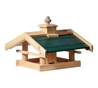 dobar Green Label® Kulusuk Mangeoire à Oiseaux avec Toit Vert | Mangeoire pour Oiseaux Sauvages en Bois | 39 x 30 x 22 cm | Pin