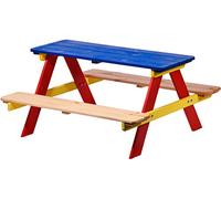 Dobar Kindersi Jardin avec Banc pour Quatre Enfants en Bois FSC Marron/Multicolore - Reliés