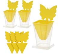 dobar® Lot de 3 pièges à Mouches des Fruits - Piège à Mouches pour la Cuisine et la Maison - avec Autocollant adhésif et Dispositif de piège Vif réutilisable - Contre Les Mouches des Fruits, des