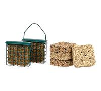 dobar® Lot de 8 mangeoires pour Oiseaux Sauvages - 6 Blocs de Nourriture de différentes variétés - 2 distributeurs de Nourriture à Suspendre - Nourriture pour Oiseaux Sauvages Toute l'année