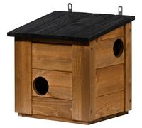 dobar® Mangeoire pour écureuils avec 3 entrées - Mangeoire pour écureuils avec Toit Amovible - Nichoir à Suspendre - 31 x 26 x 33 cm - Marron