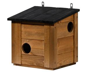 dobar® Mangeoire pour écureuils avec 3 entrées - Mangeoire pour écureuils avec Toit Amovible - Nichoir à Suspendre - 31 x 26 x 33 cm - Marron