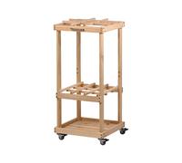 DOBAR Porte-outils de jardin mobile sur roulettes, 86 x 38 x 38 cm