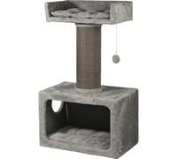 dobar Premium Cozy Arbre à Chat Anthracite en Bois avec griffoirs Extra Larges et Stables au Design accrocheur, Convient également aux Grands Chats, 35 x 60 x 100 cm