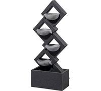 dobar® Vesta 96180e Fontaine de Jardin Design avec 4 Bols - Éclairage LED - en polyrésine - Jeu d'eau en Pierre Artificielle - Fontaine pour Jardin, terrasse, Balcon - 41 x 21 x 100,5 cm