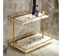 Dobbyby Organiseur de Salle de Bain - Organisateur de comptoir - Organisateur de Parfum, de Maquillage - Présentoir de Rangement pour cosmétiques - Plateau de Coiffeuse en Acier Inoxydable doré -