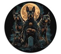 Doberman 1000 Pieces Animation Puzzle Circulaire Qualité Supérieure Jeu Cadeau Unique Adultes Enfants 1000pcs (67.5x67.5cm)