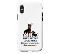Doberman and Teckel They Say We Look Alike Funny Dog Art Coque pour iPhone X/XS