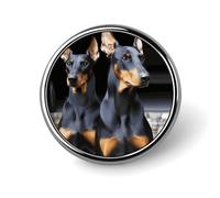 Doberman Badge rond mignon en émail broche bouton broche personnalisée vêtements décoration unisexe porte-badge chapeaux sacs chemises décoration