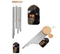 Doberman Carillon éolien pour extérieur 52,1 cm Grand carillon à vent en aluminium avec 6 tubes accordés Carillon commémoratif pour créer une atmosphère zen pour terrasse, cour, porche, jardin