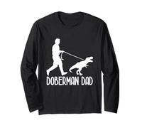 Doberman Dad Dobe Dinosaure Dobie Chien Propriétaire Drôle Fête des Pères Manche Longue