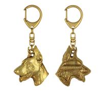 Dobermann - Porte-Clés Plaqué Or Avec Chien Dans Boîte Cadeau, Sac À Main-D