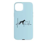 Doberman Dog Heartbeat EKG Pulse Funny Mes Chiens sont Mon Cardio Coque pour iPhone 15 Plus