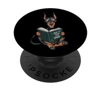 Doberman lit comment former votre dessin animé drôle humain PopSockets PopGrip Adhésif
