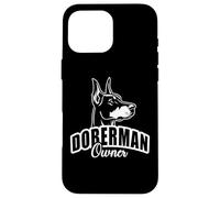 « Doberman Owner » avec une jolie tête de chien sur la poitrine Coque pour iPhone 16 Pro Max